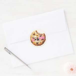 Eine süße kleine Cookie-Rosa-Baby-Party Runder Aufkleber