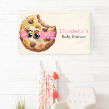 Eine süße kleine Cookie-Rosa-Baby-Party-Willkommen