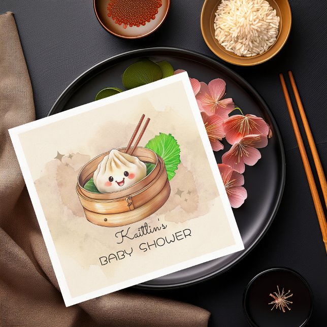 Eine süße kleine dumme Kwai Theme Babydusche Serviette (A Sweet Little Dumpling Kwai Theme Baby Shower Paper Napkins)