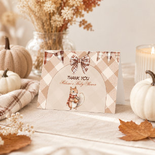 Eine süße kleine Eichel-Wald-Herbst-Baby-Party Dankeskarte