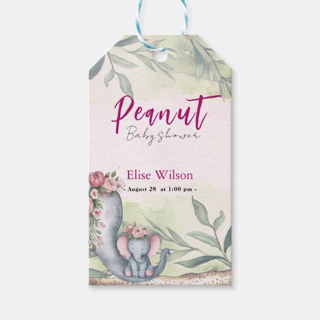 Eine süße kleine Erdnuss ist unterwegs Geschenkanhänger (Vorderseite)