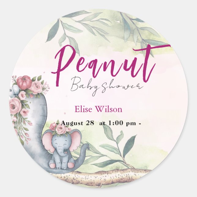 Eine süße kleine Erdnuss ist unterwegs Runder Aufkleber (Vorderseite)