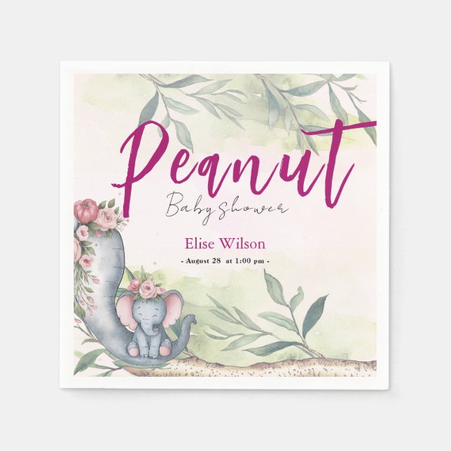 Eine süße kleine Erdnuss ist unterwegs Serviette (Vorderseite)