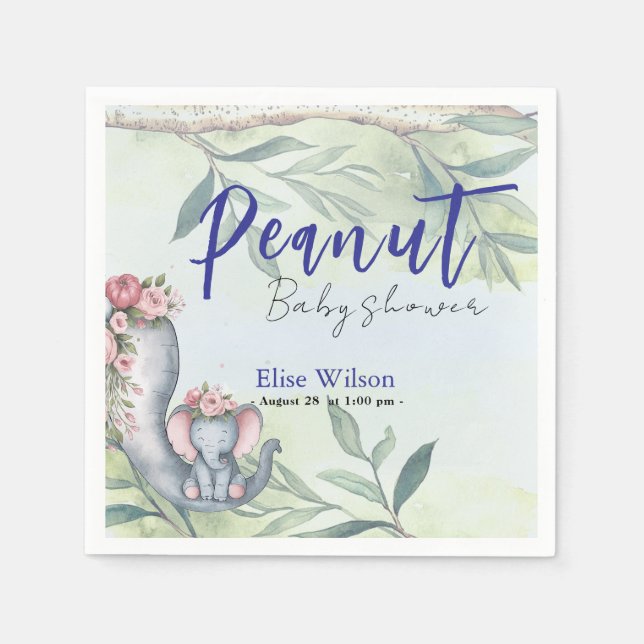 Eine süße kleine Erdnuss ist unterwegs Serviette (Vorderseite)