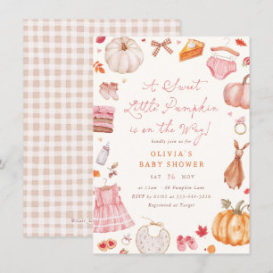 Eine süße kleine Kürbis-Fall-Girl-Baby-Party Einladung