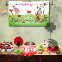 Eine süße kleine Lady Marienkäfer-Baby-Party Banner