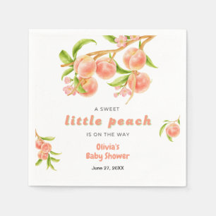 Eine süße kleine Pfirsich-Baby-Party Serviette