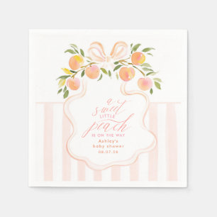Eine süße kleine Pfirsich-Baby-Party Serviette