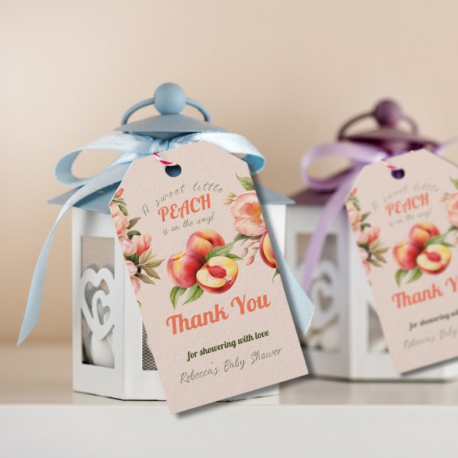 Eine süße kleine Pfirsichblütendusche Geschenkanhänger (Von Creator hochgeladen)