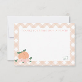 Eine süße kleine Pfirsichdusche Dankeskarte