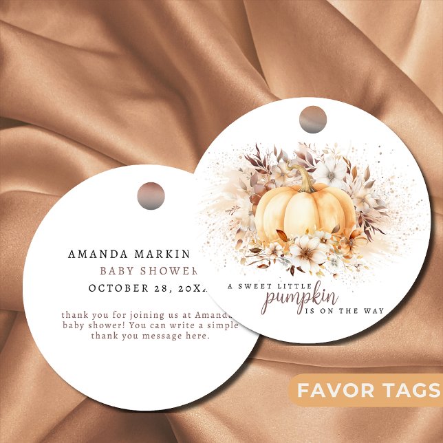 Eine süße, kleine Pumpkin-Neutral-Babydusche Geschenkanhänger (Von Creator hochgeladen)