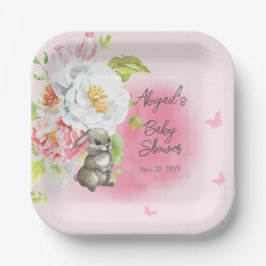 Eine süße kleine, sonnige Pink Girl Babydusche Pappteller