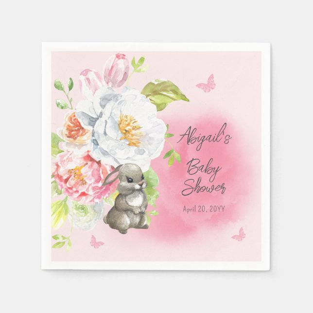 Eine süße kleine, sonnige Pink Girl Babydusche Serviette (Vorderseite)