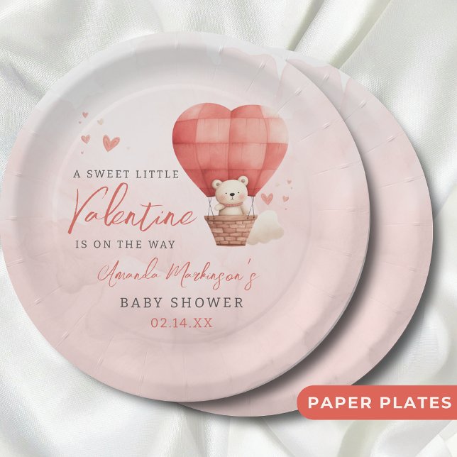 Eine süße Kleine Valentine ist auf dem Weg Baby Du Pappteller (Von Creator hochgeladen)