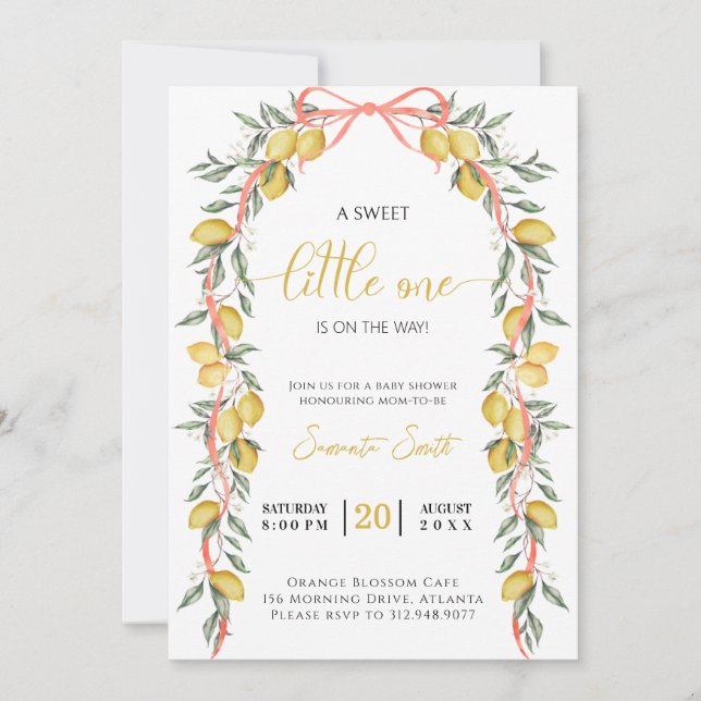 Eine süße kleine Zitrone Baby Dusche Einladung (Vorderseite)