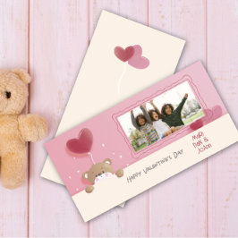 Eine süße Landschaft Valentine Familie Foto-Karte Feiertagskarte