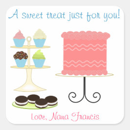 Eine süße Leckerei Backaufkleber Quadratischer Aufkleber