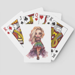 Eine süße Mädchen-Halloween-Design-Kollektion 11 Spielkarten