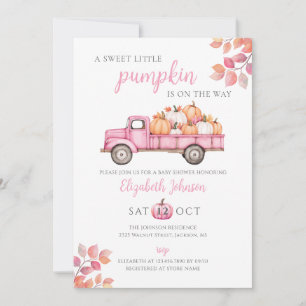 Eine süße Pumpkin Pink Girl Babydusche Einladung