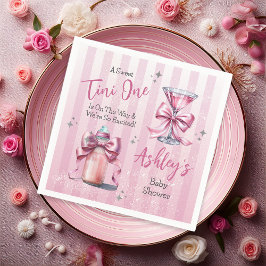 Eine süße Tini-One-Pink-Coquette-Girl-Babydusche Serviette