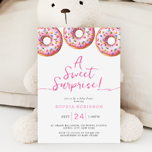 Eine süße Überraschung Sprinkle Donuts Girl Baby D Einladung