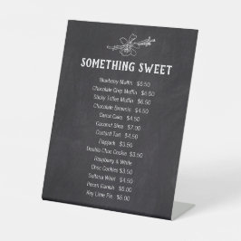 Eine süße Vanille Kuchen Kuchen Preisliste Sockelschild