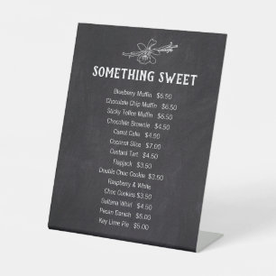 Eine süße Vanille Kuchen Kuchen Preisliste Sockelschild