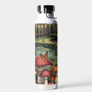 Eine süße, verspielte Cottagecore-Illustration Trinkflasche