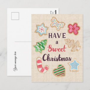 Eine süße Weihnachtsgrußkarte Postkarte