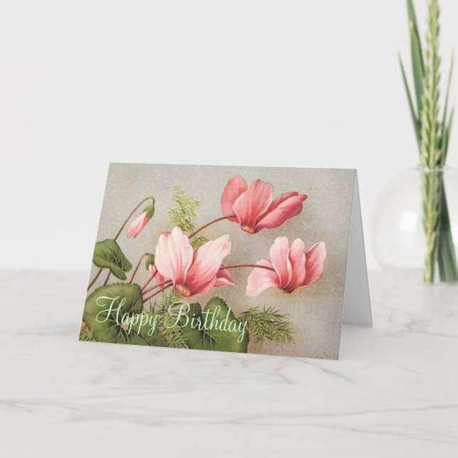 Eine Sweet Pea Happy Birthday Card Karte (Vorderseite)