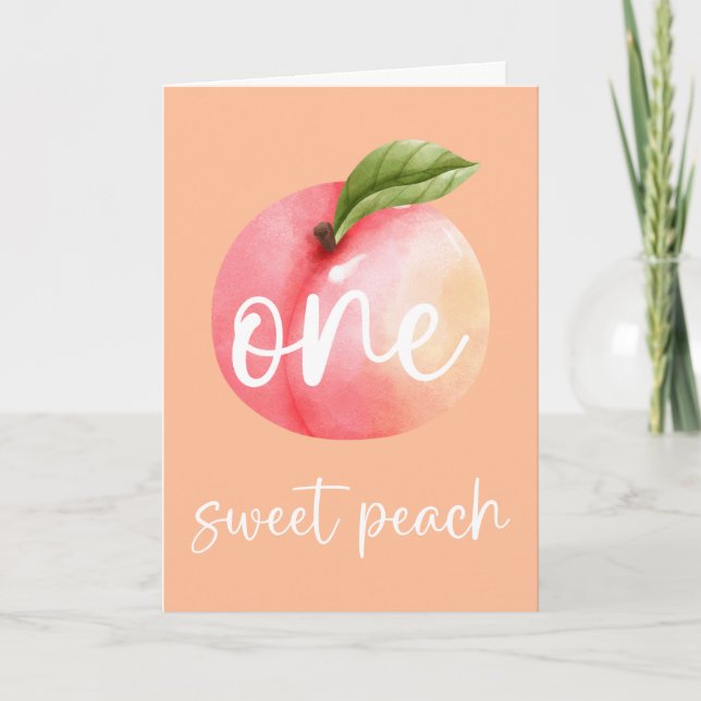 Eine Sweet Peach Happy Birthday Card Karte (Vorderseite)