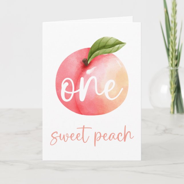Eine Sweet Peach Happy Birthday Card Karte (Vorderseite)