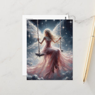 Eine Swing in einem rosa Kleid Postkarte