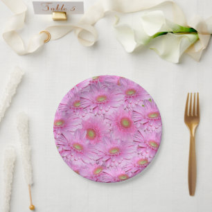 Eine Symphonie der rosa Gerberas, Pappteller