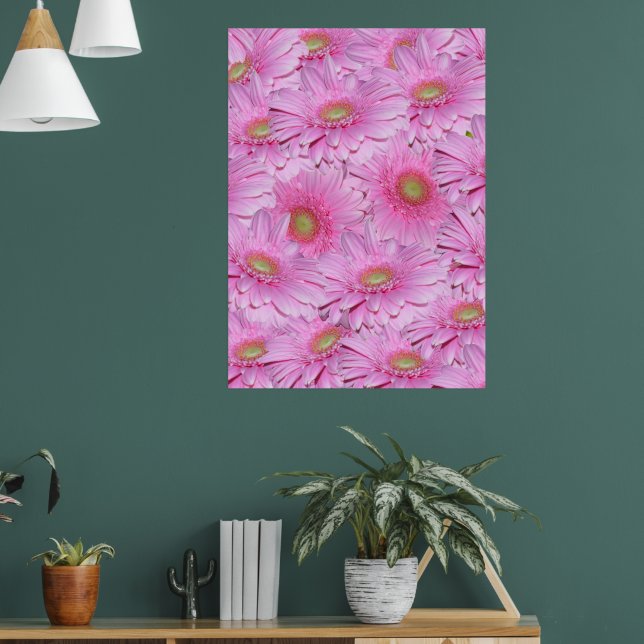 Eine Symphonie der rosa Gerberas, Poster (Wohnzimmer 1)
