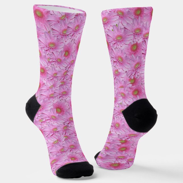 Eine Symphonie der rosa Gerberas, Socken (Gewinkelt)