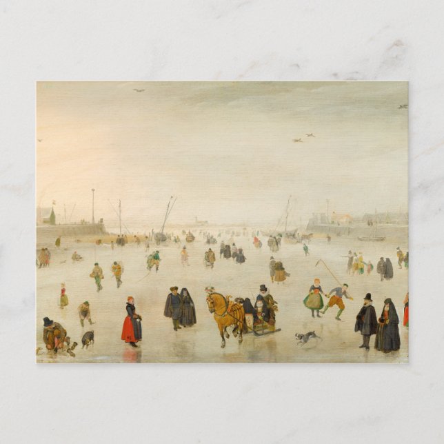 Eine Szene auf dem Eis von Hendrick Avercamp Postc Postkarte (Vorderseite)