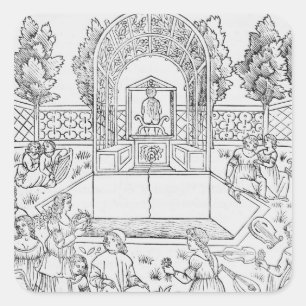 Eine Szene aus dem Decameron Quadratischer Aufkleber