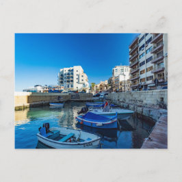 Eine Szene aus Gillieru Harbor, Malta Holiday Card Postkarte
