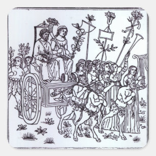 Eine Szene vom Decameron Quadratischer Aufkleber