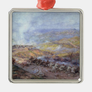 Eine Szene vom Russo-Türkischen Krieg Silbernes Ornament