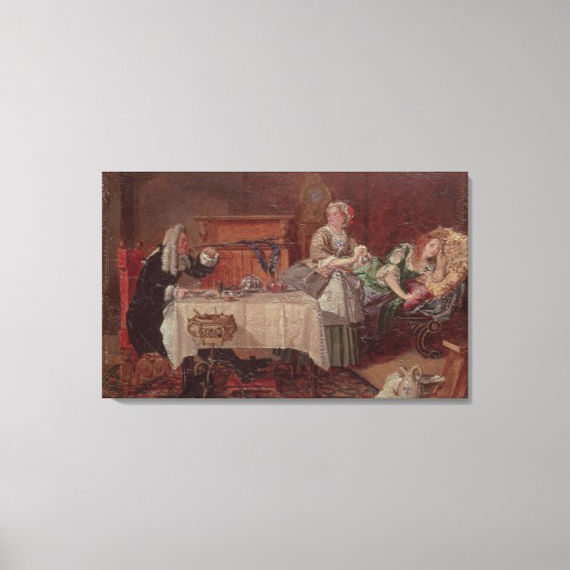 Eine Szene von 'Tartuffe' von Moliere, 1850 Leinwanddruck (Vorderseite)