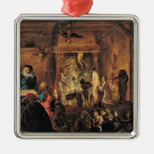 Eine Szene von Zauberei, 1633 Silbernes Ornament