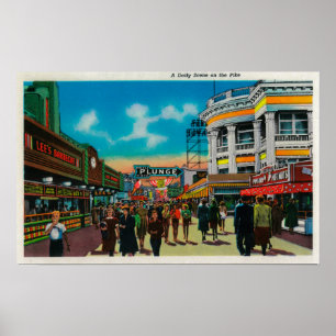 Eine tägliche Szene auf dem Pike, Long Beach Poster