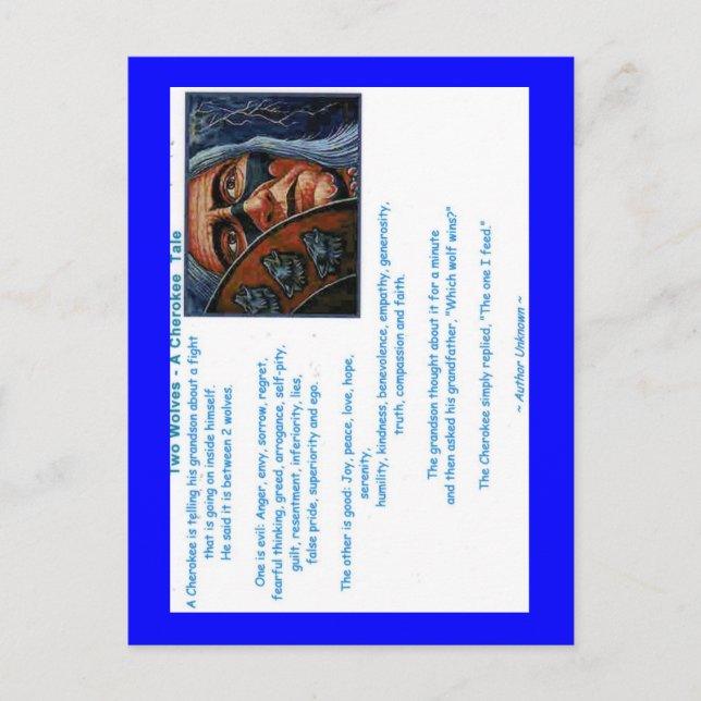 EINE TALE VON 2 WOLVEN POSTKARTE (Vorderseite)
