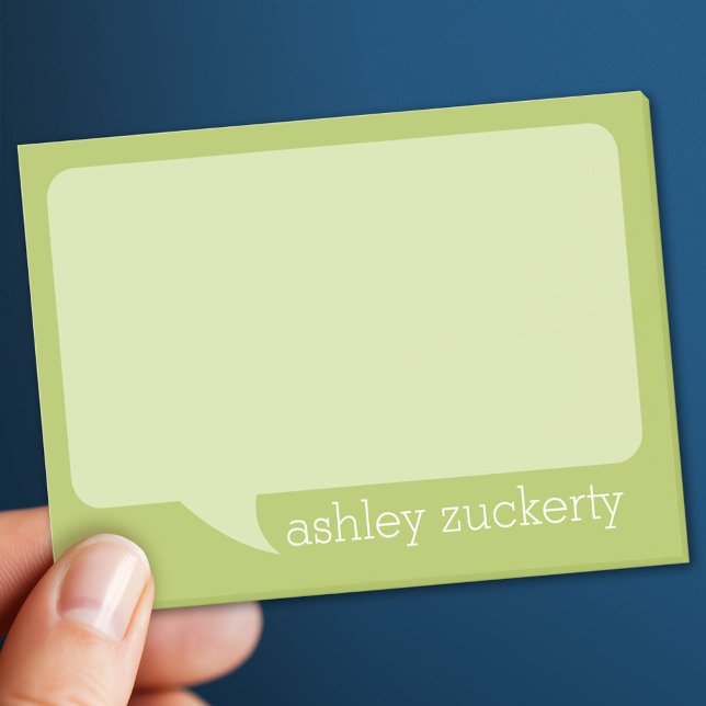Eine Talk-Blase mit Personalisiertem Namen Post-it Klebezettel (Custom Post It Notepad)