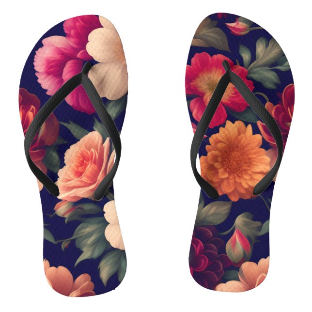 Eine Tapete mit Blumenmuster  Flip Flops (Fußbett)