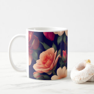 Eine Tapete mit Blumenmuster Kaffeetasse