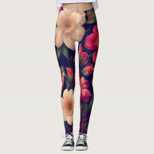 Eine Tapete mit Blumenmuster  Leggings