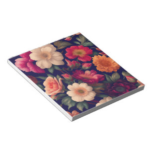 Eine Tapete mit Blumenmuster  Notizblock